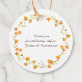 秋のラブカボチャの水の色のアート結婚 フェイバータグ (裏面)