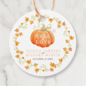 秋のラブカボチャの水の色のアート結婚 フェイバータグ (正面)