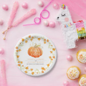 秋のラブカボチャの水の色のアート結婚 ペーパープレート (パーティー)