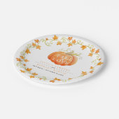 秋のラブカボチャの水の色のアート結婚 ペーパープレート (アングル)