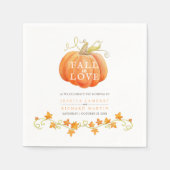 秋のラブカボチャの水結婚色 スタンダードカクテルナプキン (正面)