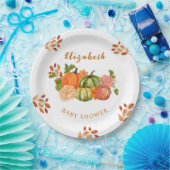 秋のラブカボチャフローラ秋ベビーシャワー ペーパープレート (パーティー)