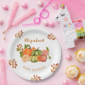 秋のラブカボチャフローラ秋ベビーシャワー ペーパープレート (パーティー)