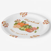 秋のラブカボチャフローラ秋ベビーシャワー ペーパープレート (アングル)