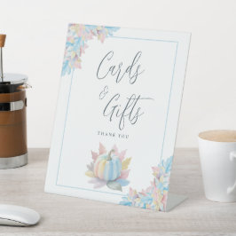 秋のラブカボチャブライダルシャワーカードとギフト 台座サイン