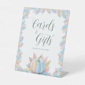 秋のラブカボチャブライダルシャワーカードとギフト 台座サイン (正面)