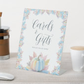 秋のラブカボチャブライダルシャワーカードとギフト 台座サイン (インサイチュ)