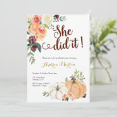 秋のラブカボチャ卒業式パーティーへの招待 招待状 (スタンド正面)