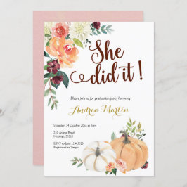 秋のラブカボチャ卒業式パーティーへの招待 招待状