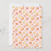 秋のラブカボチャ葉の女の子のための赤ちゃんシャワー 招待状 (裏面)