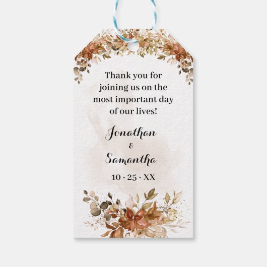 秋のラブグロブプラントギフト秋ユーカリ ギフトタグ (裏面)