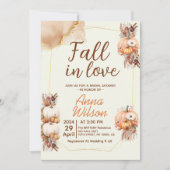 秋のラブテラコッタパンパスグラスブライダルシャワー 招待状 (正面)