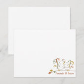 秋のラブバード便箋 招待状 (正面/裏面)