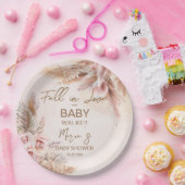 秋のラブパンパスグラスボホベイビーシャワー ペーパープレート (パーティー)