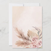 秋のラブパンパスグラスボホベイビーシャワー 招待状 (裏面)