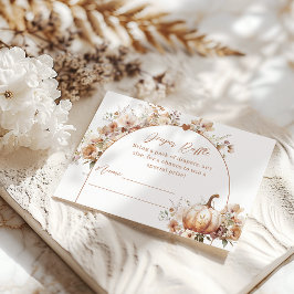 秋のラブフローラパンプキンおむつベビーシャワー エンクロージャーカード