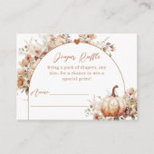 秋のラブフローラパンプキンおむつベビーシャワー エンクロージャーカード (正面)