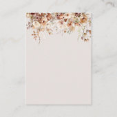 秋のラブフローラパンプキンブックスベビーシャワー エンクロージャーカード (裏面)