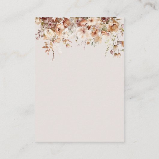 秋のラブフローラパンプキンブックスベビーシャワー エンクロージャーカード (裏面)