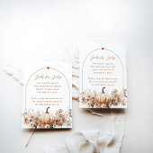 秋のラブフローラパンプキンブックスベビーシャワー エンクロージャーカード