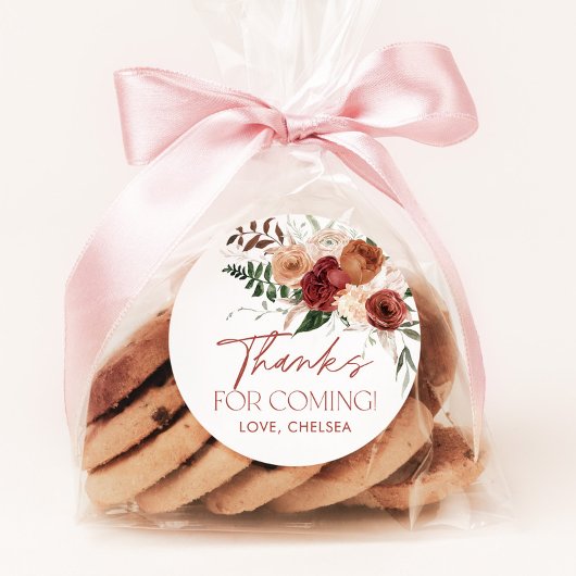 秋のラブフローラブライダルシャワーの好意ステッカー ラウンドシール