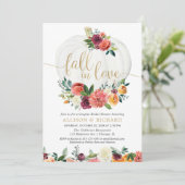 秋のラブブルゴーニュ金ゴールドカップルブライダルシャワー 招待状 (スタンド正面)