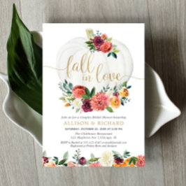 秋のラブブルゴーニュ金ゴールドカップルブライダルシャワー 招待状