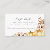 秋のラブベビーシャワーおむつラッフル エンクロージャーカード (正面)