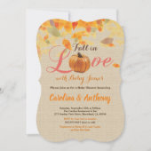 秋のラブベビーシャワーの誘い込み 招待状 (正面)