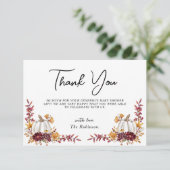 秋のラブホワイトパンプキンタンクあなた赤ちゃんシャワー サンキューカード (スタンド正面)