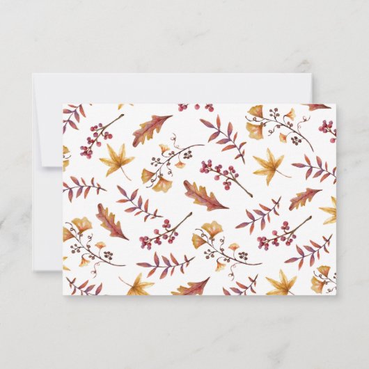 秋のラブホワイトパンプキンタンクあなた赤ちゃんシャワー サンキューカード (裏面)