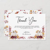 秋のラブホワイトパンプキンタンクあなた赤ちゃんシャワー サンキューカード (正面/裏面)