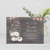 秋のラブホワイトパンプキンベビー素朴シャワーインヴィ 招待状 (スタンド正面)