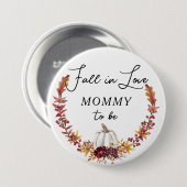 秋のラブホワイトパンプキンママへボタン 缶バッジ (正面&裏面)