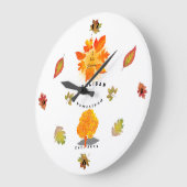 秋のラブホワイト ラージ壁時計 (傾斜)