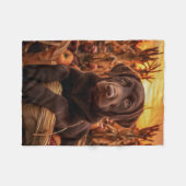 秋のラブラドールカップ フリースブランケット (正面(横))