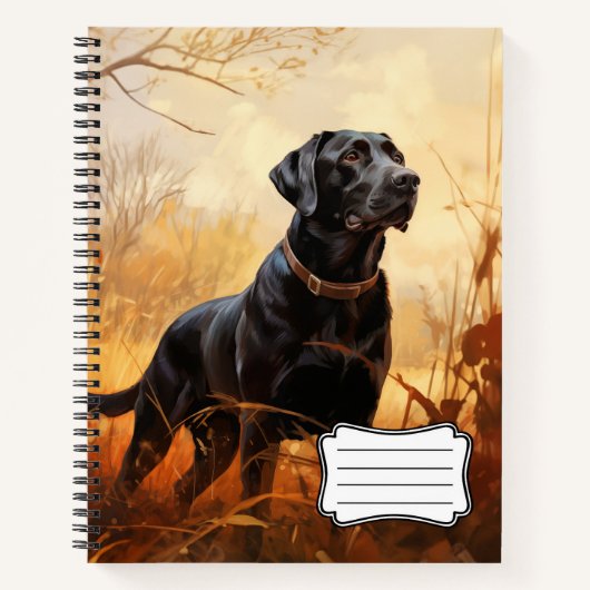 秋のラブラドールリトリバー ノートブック (正面)