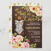 秋のラブランジェリーシャワーの招待。素朴 招待状 (正面/裏面)