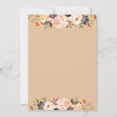 秋のラブ金ゴールド赤面フローラ赤ちゃんシャワー 招待状 (裏面)