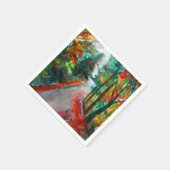 秋のランドスケープウォーターカラーカクテル紙ナプキンス スタンダードカクテルナプキン (角)