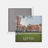 秋のリガ旧市街 マグネット (正面/裏面)