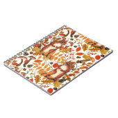 秋のリスと秋の花が白く咲く ノートブック (左側)