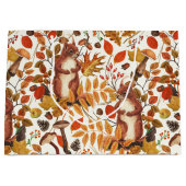 秋のリスと秋の花が白く咲く ラージペーパーバッグ (正面)