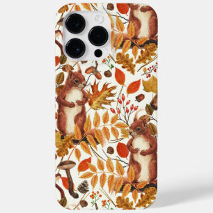 秋のリスと秋の花が白く咲く Case-Mate iPhone 14 PRO MAXケース