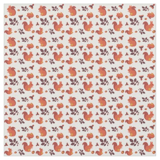 秋のリスのコーン綿 ファブリック (クローズアップ)