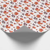 秋のリスのコーン ラッピングペーパー (角)