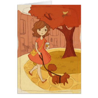 秋のリスの歩く