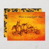 秋のリスは、素晴らしい日を持っている ポストカード (正面/裏面)