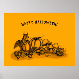 秋のリスハッピーハローウィン! ポスター