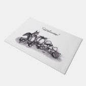 秋のリス、ようこそ ドアマット (アングル)